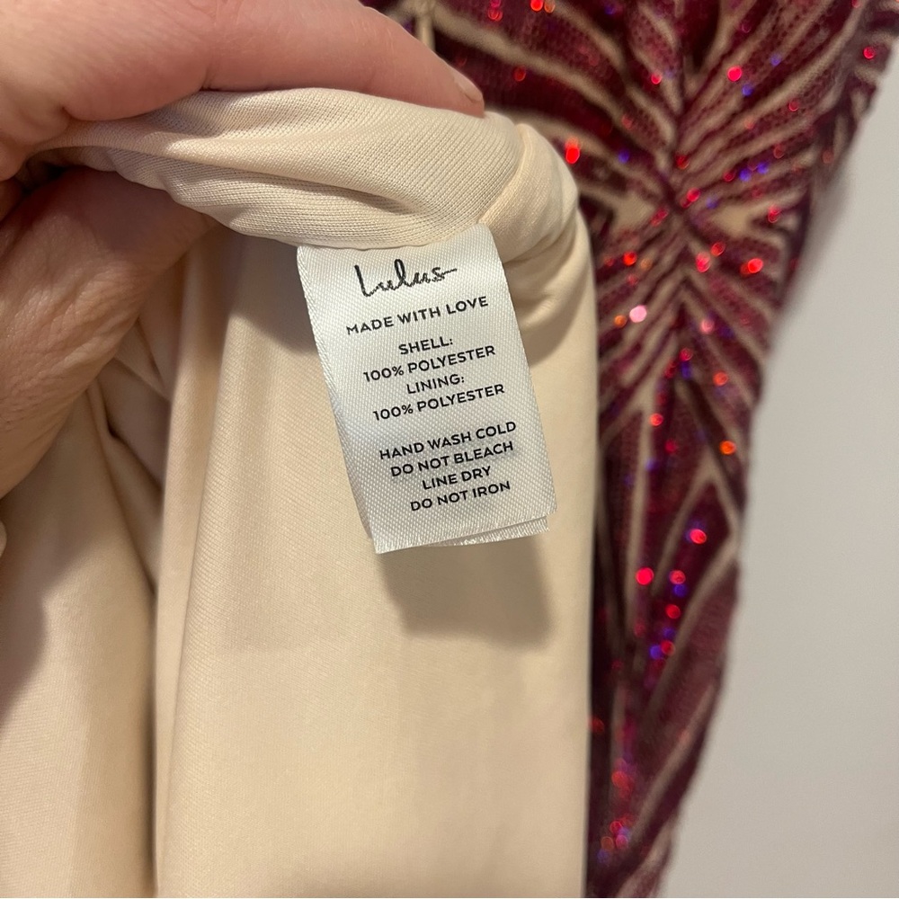NWT Lulus Lost In Your Eyes Magenta Sequin Bodycon Mini Dress XS - Picture 9 of 10